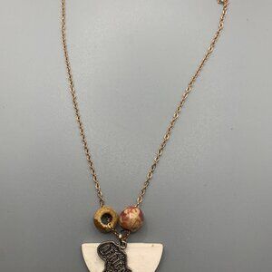 Africa Charm White Pendant Chain 18" Necklace